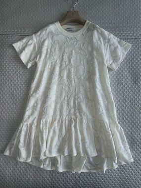 Brunello Cucinelli Kids’ Cream Textured Floral Dress
